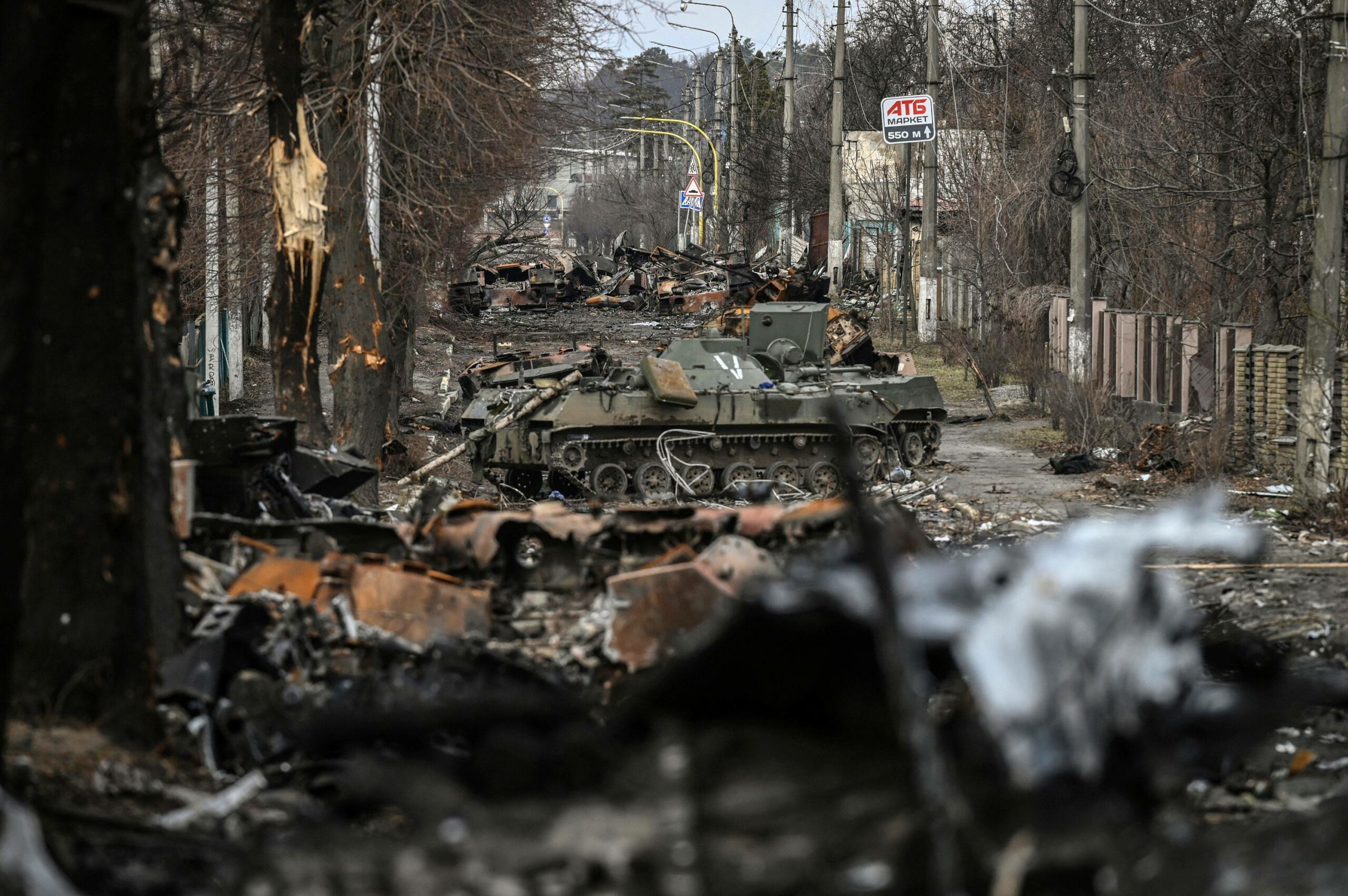 Destroyed Russian tanks