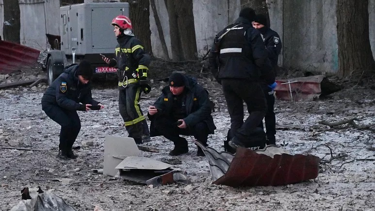Remains of a suspected Russian drone