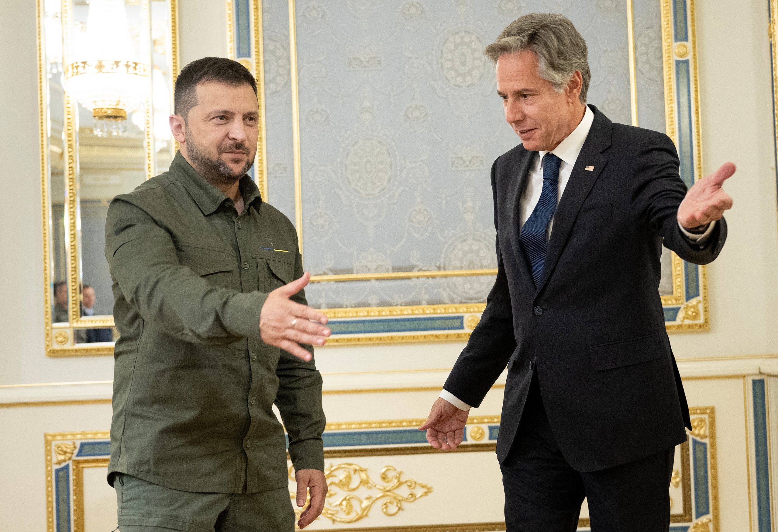 US Secretary of State Antony Blinken with Ukrainian President Volodymyr Zelensky
