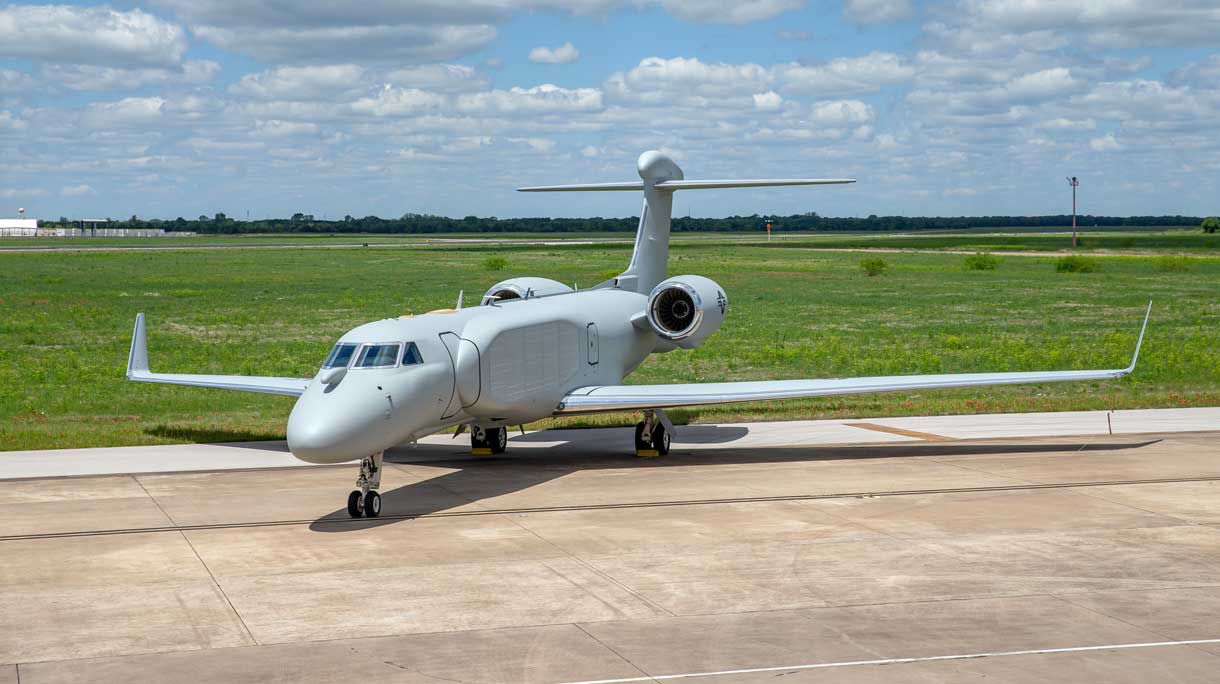 The first EC-37B Compass Call delivered to the US Air Force