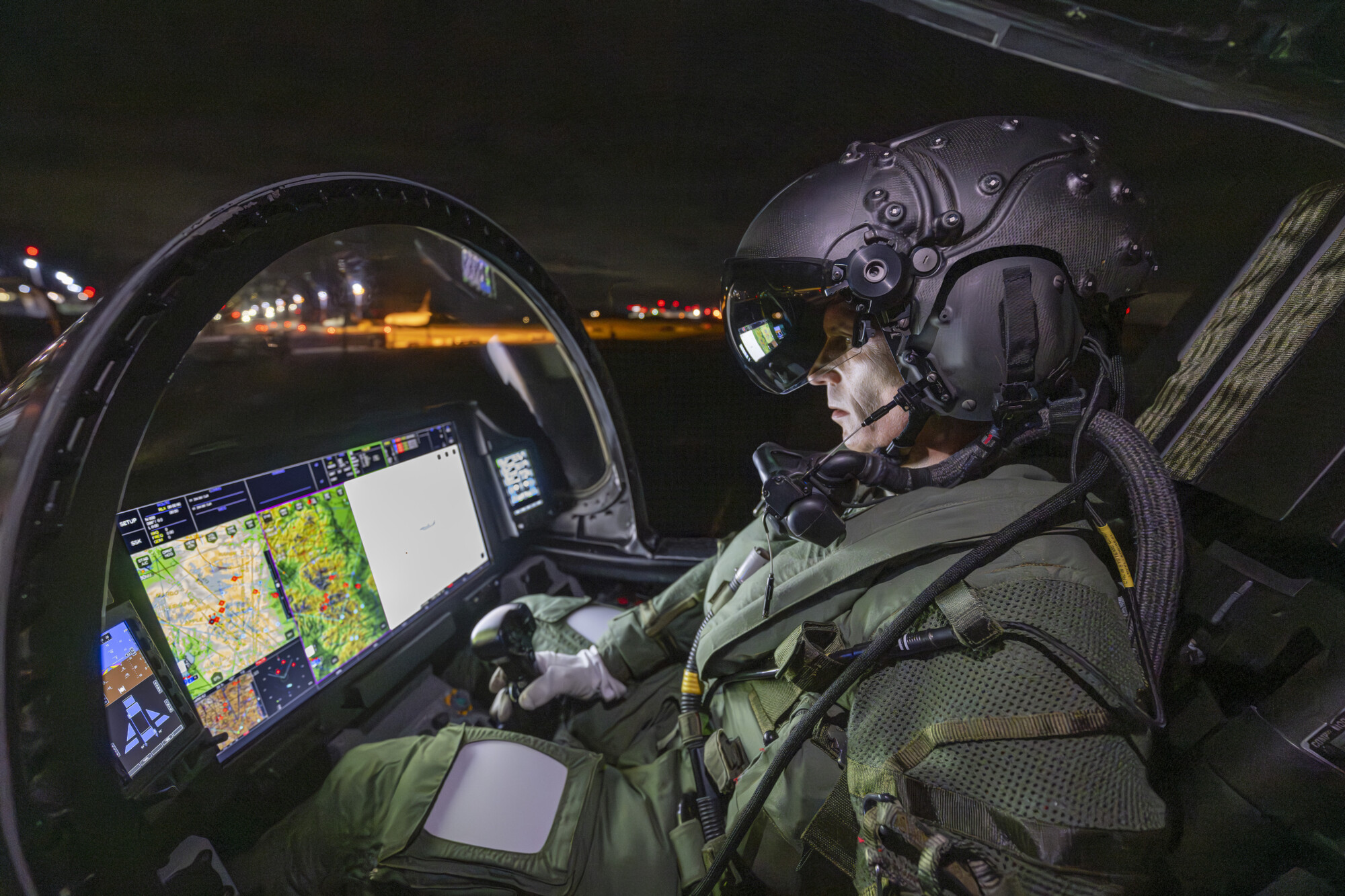 Pilot wearing Striker II helmet. Photo: UK Royal Air Force
