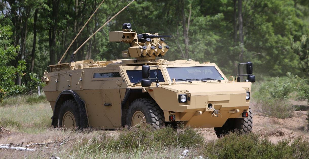 Fennek armoured reconnaissance vehicle.