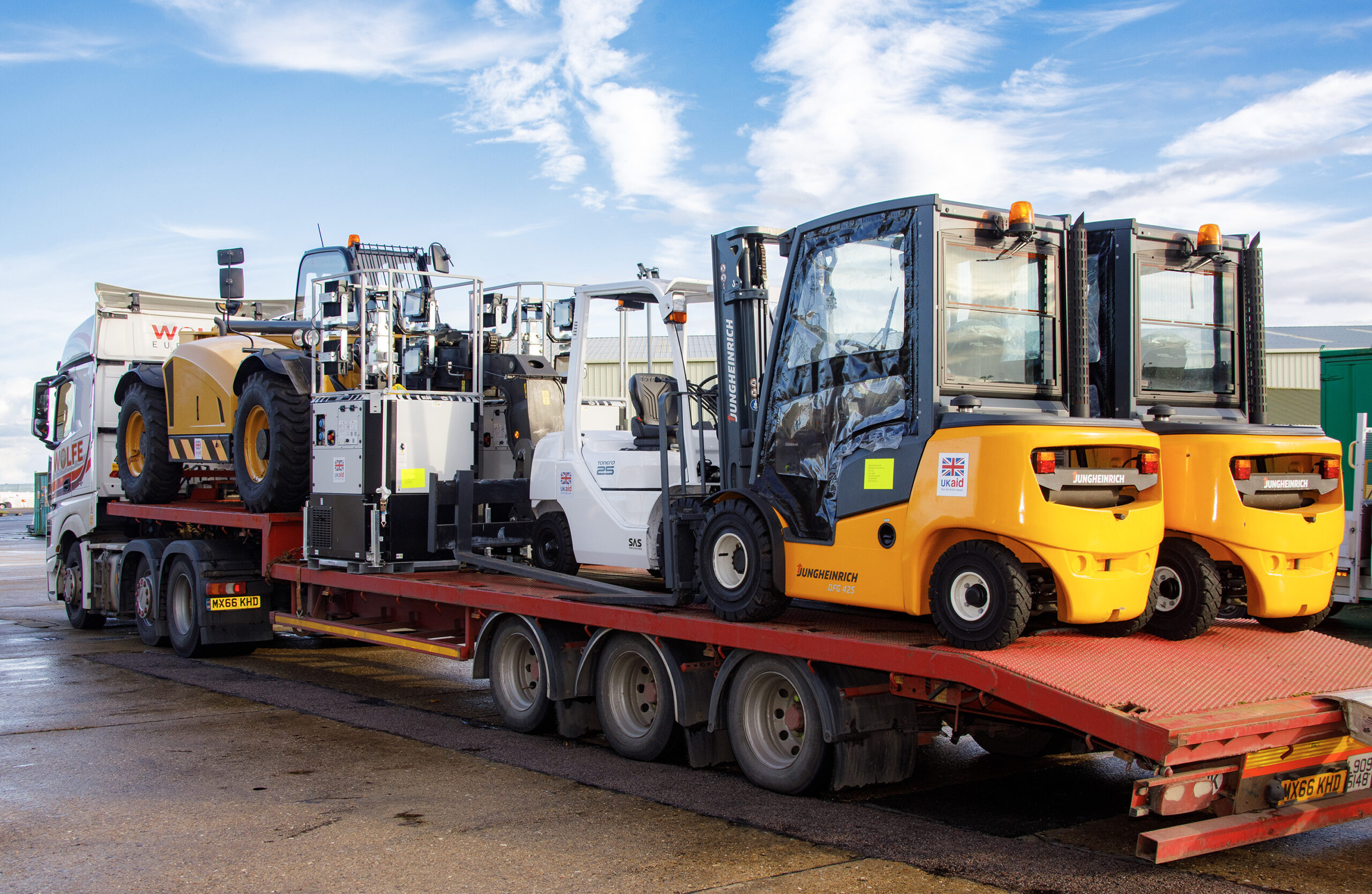 Image taken at RAF Brize Norton today (31/10/2023).A second UK flight carrying equipment that will support humanitarian agencies to deliver lifesaving supplies to Gaza arrived in Egypt today. This will be followed by a number of flights to deliver 30 tonnes of vital equipment such as forklift trucks, belt conveyors and lighting towers, which have been specifically requested by UK partners in the region, including the Egyptian Red Crescent. RAF delivers another large load of essential equipment to Middle East, consignment includes · Generators · Forklift trucks · Pallet trucks, including 2 for rough terrain Fuel store · Conveyor belt loader · Vehicle service kits The equipment will be set up close to the Rafah border crossing increasing the capacity of agencies to manage and deliver significant quantities of aid to those in Gaza. Rafah is currently the only entry point for aid into Gaza. This is the second Royal Air Force humanitarian flight from Brize Norton and follows the delivery of 21 tons of essential supplies, including wound care packs and water filters, which arrived in Egypt last week and was handed over to partner agencies working on the ground in Gaza.
