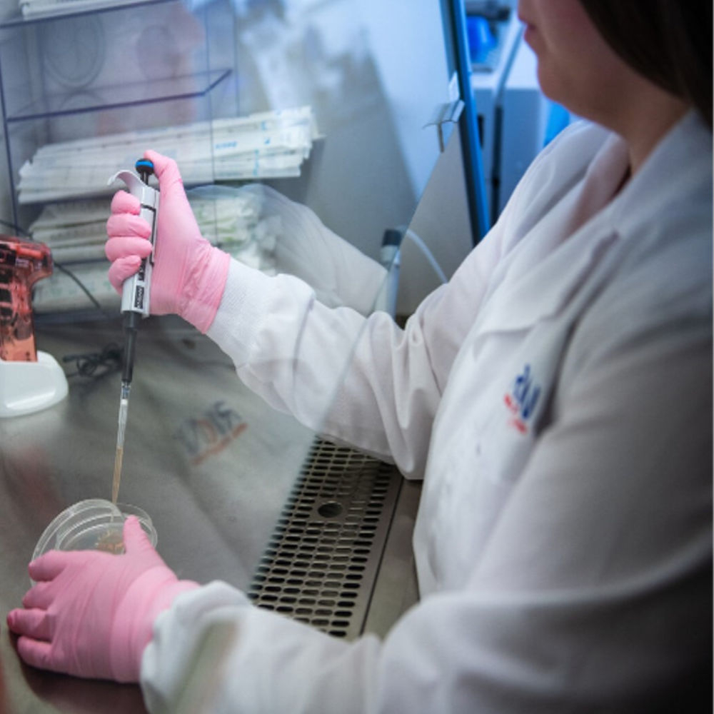 A specialist working on exosome solution.