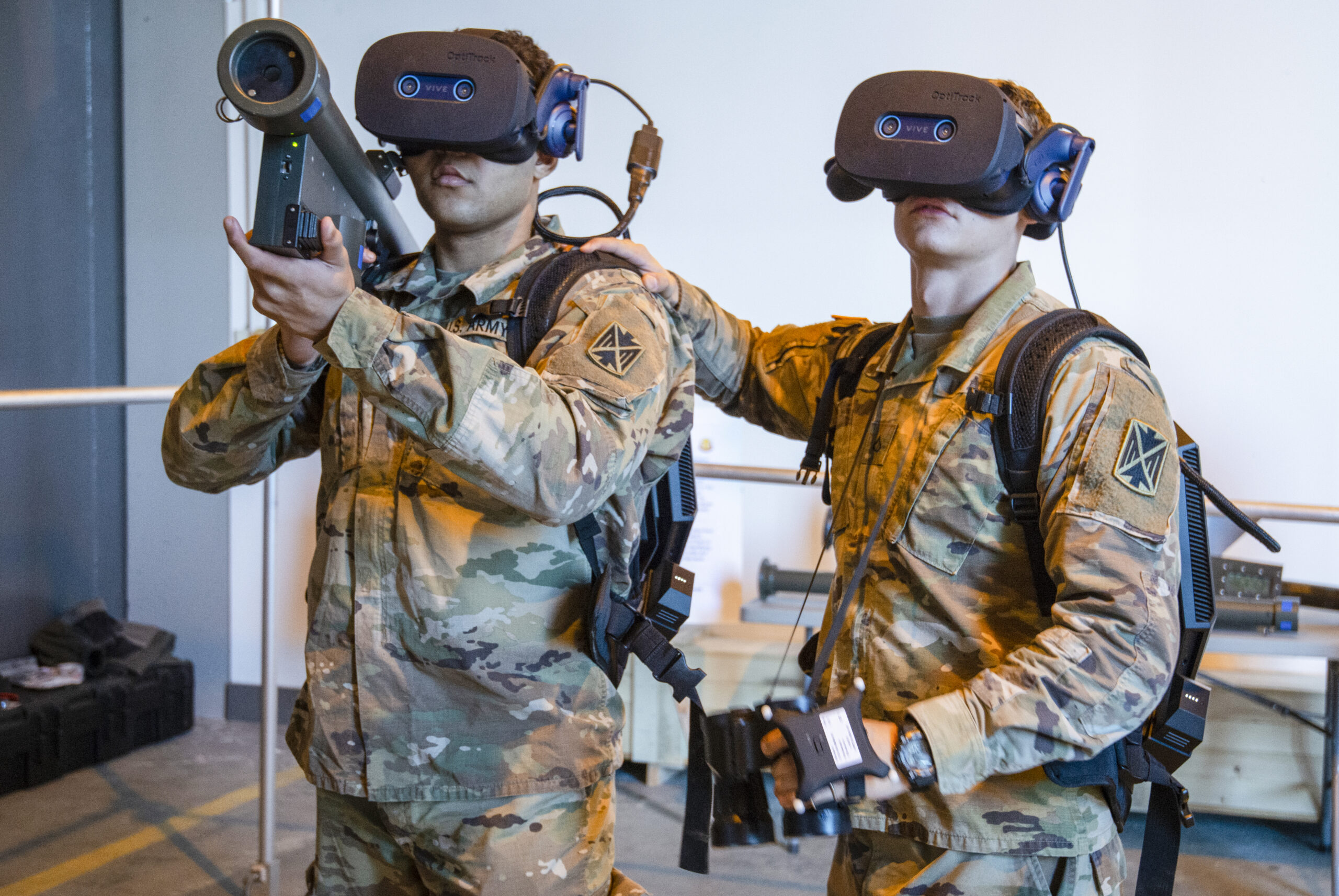 U.S. Army 5th Battalion, 4th Air Defense Artillery Regiment, 10 Army Air and Missile Defense Command (AAMDC), conduct Virtual Stinger Trainer (VST) upgrading and training at Shipton Barracks Urlas, Germany, Feb. 7, 2020. (U.S. Army photo by Georgios Moumoulidis)