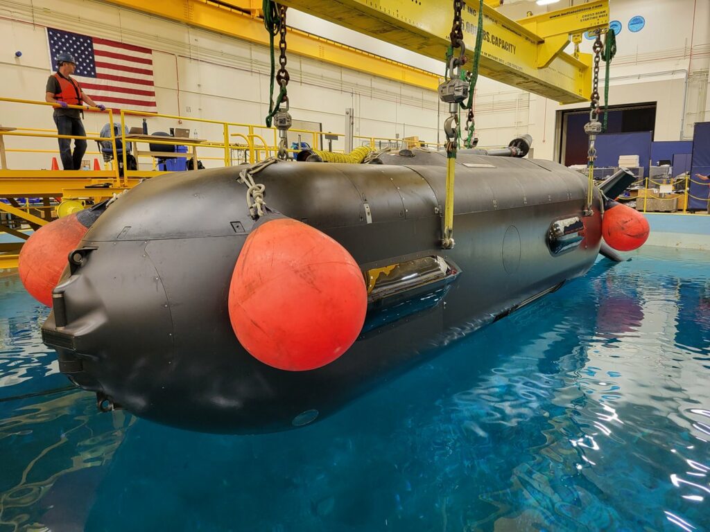 US Navy's first Orca Extra Large Unmanned Undersea Vehicle (XLUUV), the XLE0. Photo: Boeing Defense via X