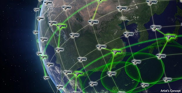 Artist's rendering of Blackjack satellite constellation.