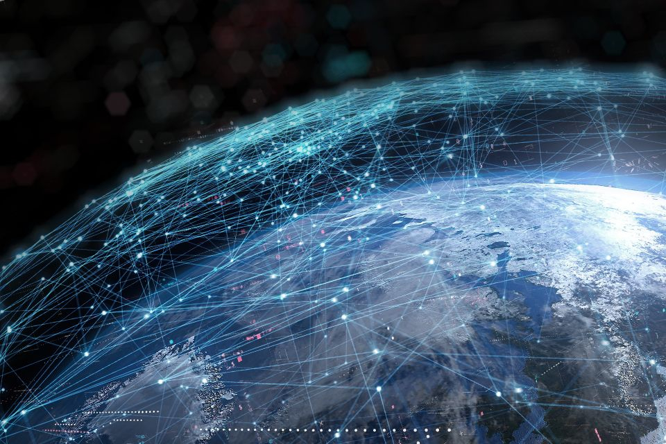 Artist's impression of a satellite constellation