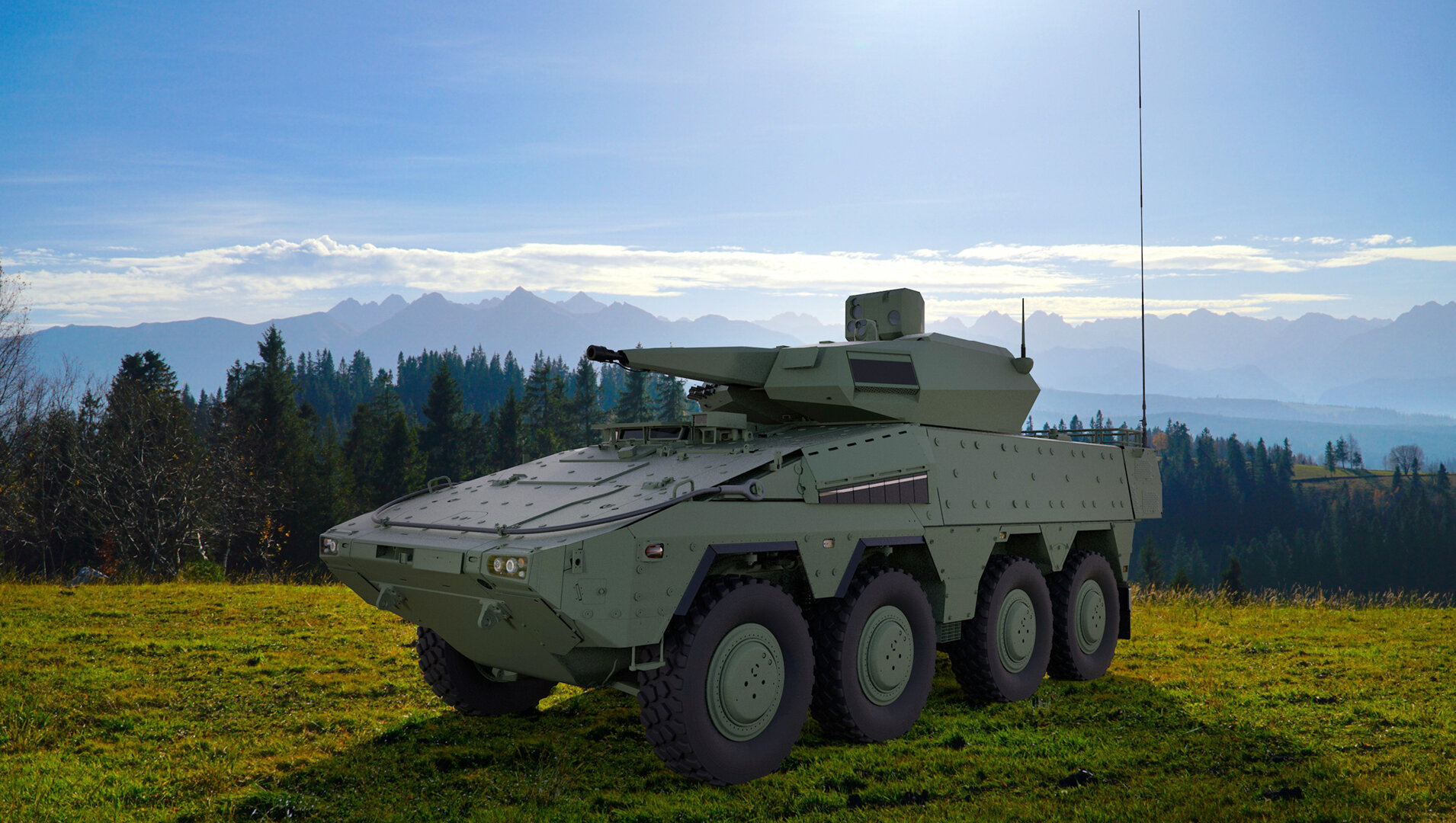 Boxer-mounted Skyranger 30 air defense turret