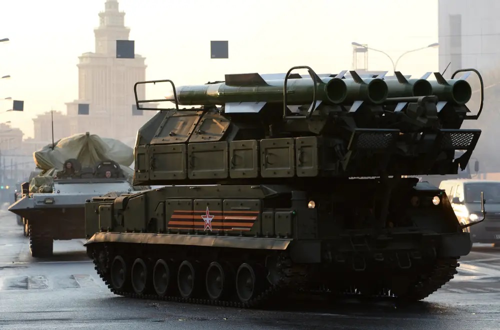 Buk-M2 anti-aircraft missile launcher