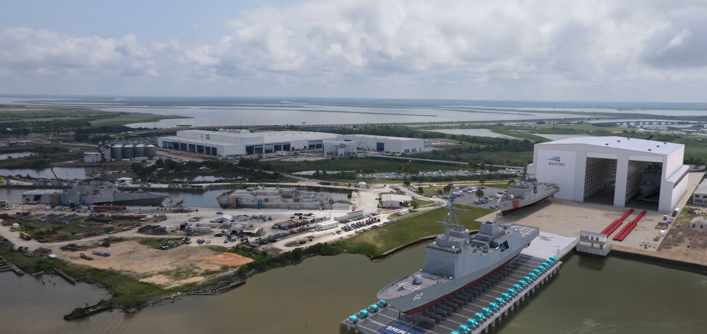 Artist's rendering of Austal USA shipyard in Mobile, Alabama