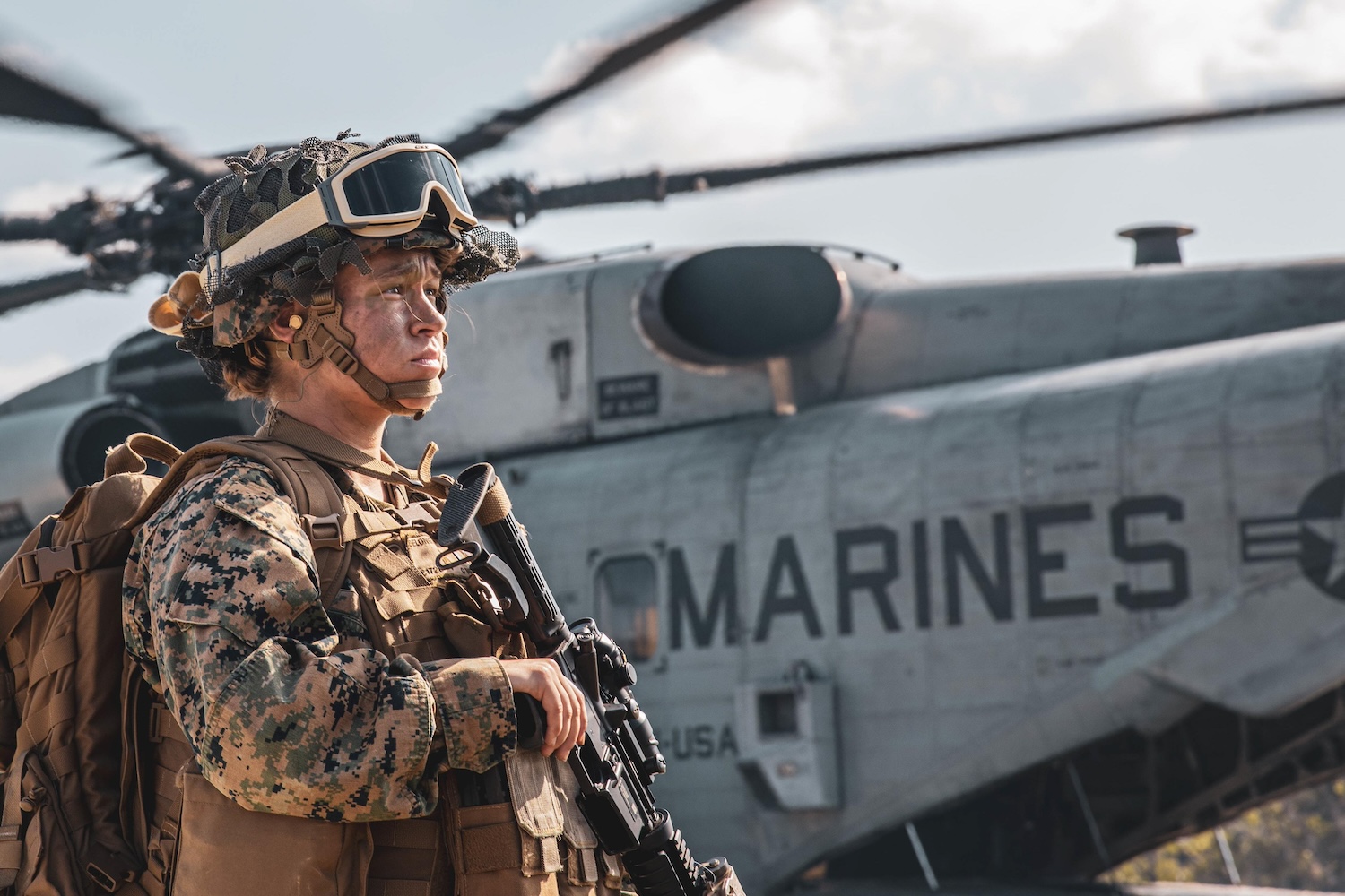 US Marine participates in a field exercise at Jungle Warfare Training Center in Camp Gonsalves, Okinawa, Japan