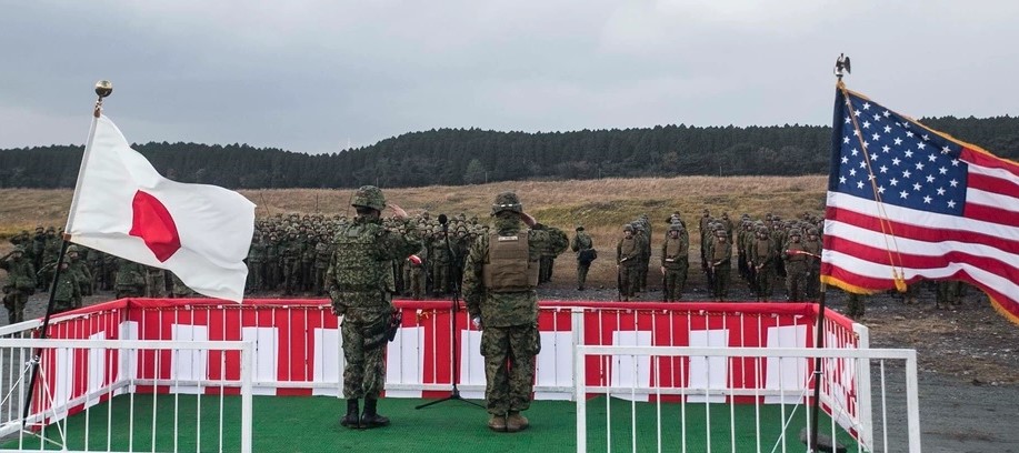 American and Japanese troops