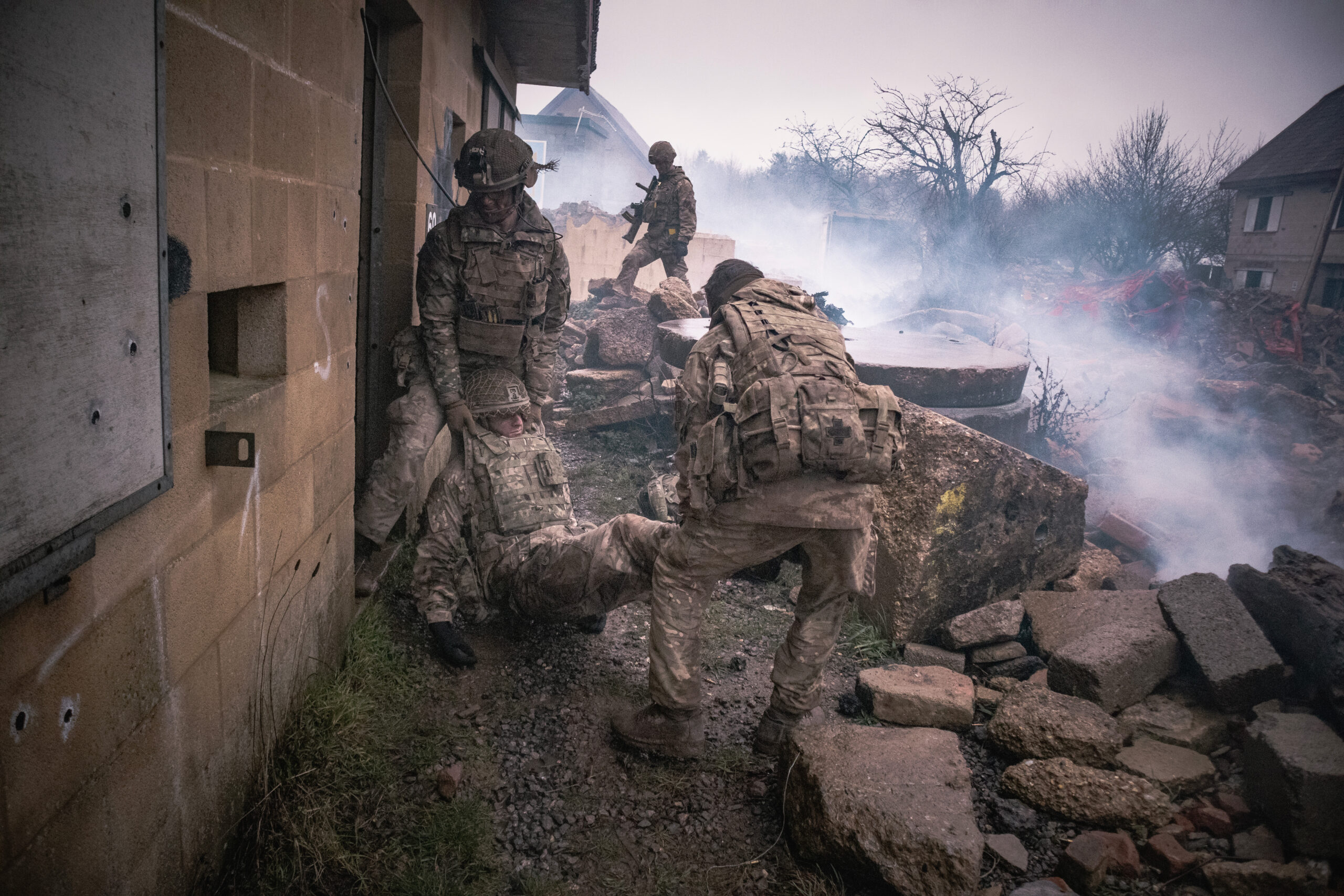 A casualty handling simulation was carried out at Salisbury Plain.