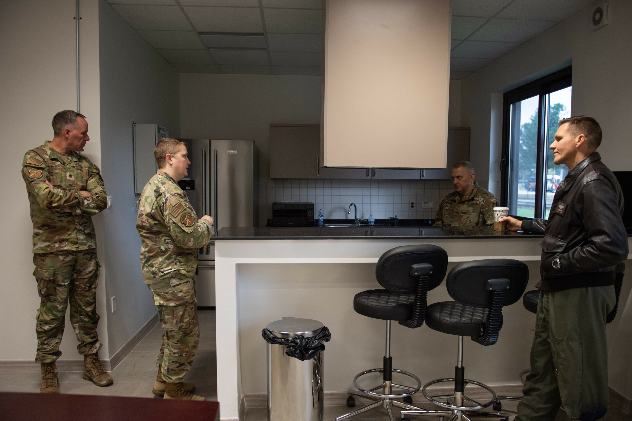 U.S. Air Force Capt. Cheven Bonnell, 39th Medical Group Operational Support Team element lead, briefs about the new OST building capabilities at Incirlik Air Base, Türkiye, March 27, 2024. The new building is able to provide the OST their own space to work with their embedded squadron while also providing services to the wing. (U.S. Air Force photo by Staff Sgt. Suzie Plotnikov)