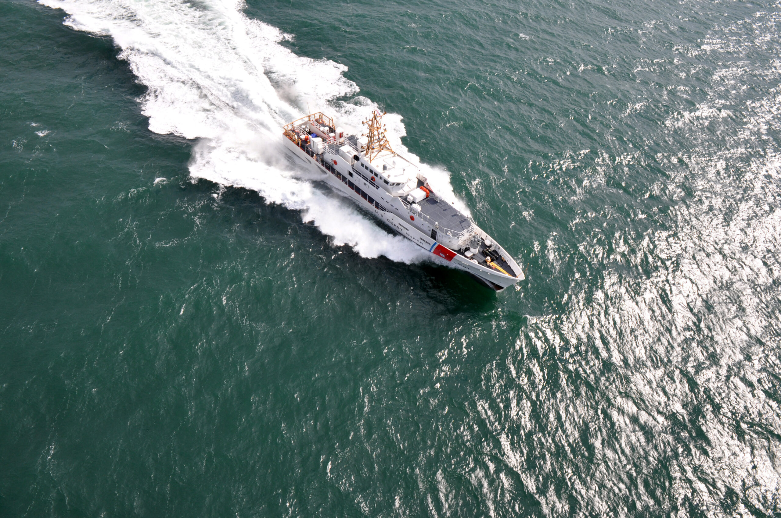 GULF COAST -- Bollinger Shipyards, Inc., personnel prepare to begin the builder's sea trials in the Gulf Coast Monday, Nov. 28, 2011, aboard the Coast Guard Cutter Bernard C. Webber, the Coast Guard's first Sentinel-class Fast Response Cutter. Builder?s trials begin Wednesday and include both pierside and underway machinery and equipment tests, conducted by the shipbuilder, to demonstrate the seaworthiness and functionality of Webber?s systems, including main propulsion, command and control, navigation and others. U.S. Coast Guard photo by Petty Officer 3rd Class Cory Rowland.