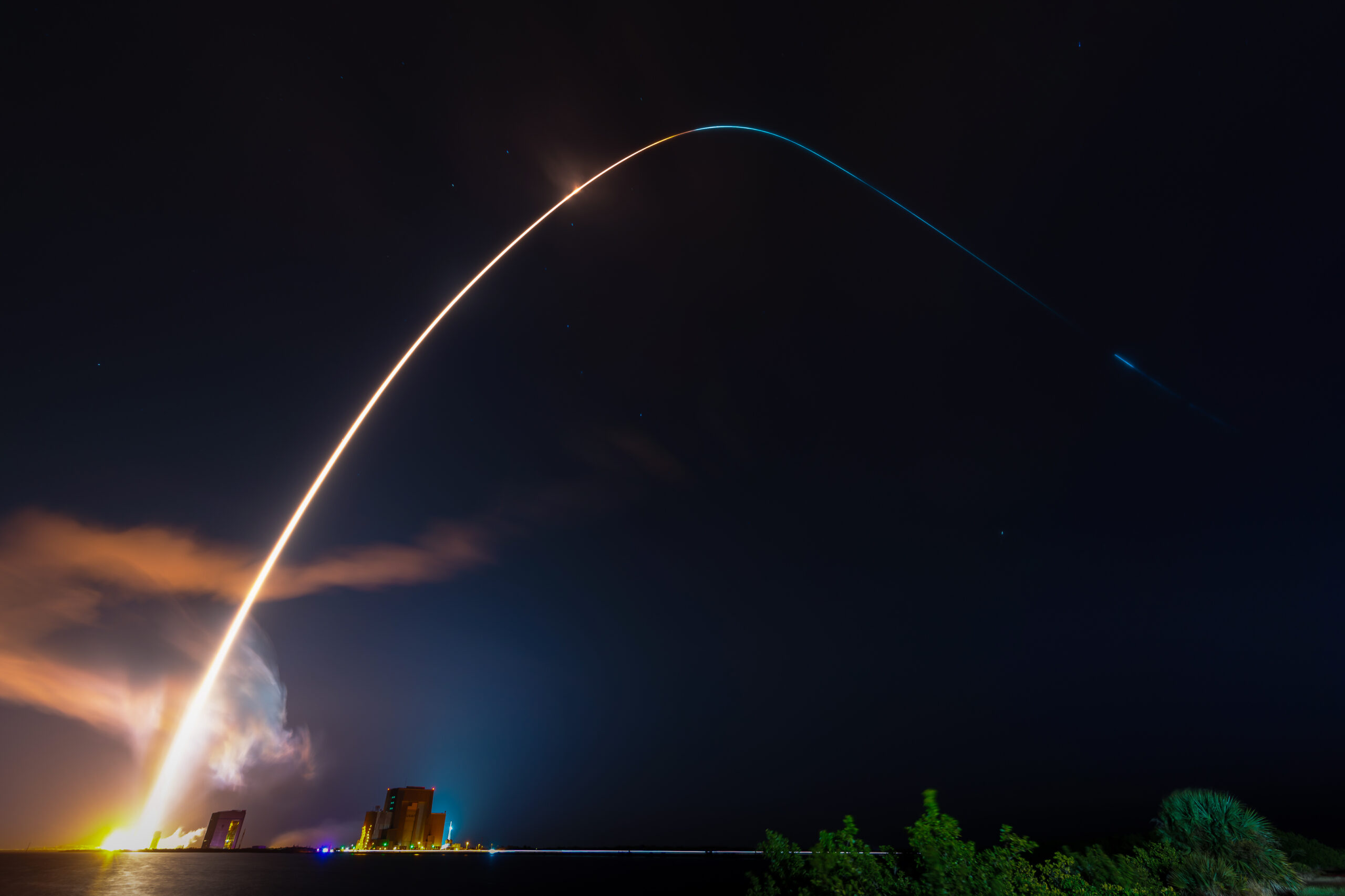 A United Launch Alliance’s Vulcan VC2S rocket launches its first certification mission from Space Launch Complex 41 at Cape Canaveral Space Force Station, Florida, Jan. 8, 2024. Cert-1 will deliver the Astrobotic Peregrine commercial lunar lander into a highly elliptical orbit more than 220,000 miles above Earth to intercept the moon and will carry a Celeste’s Memorial Spaceflight payload into deep space. (U.S. Space Force photo by Joshua Conti)