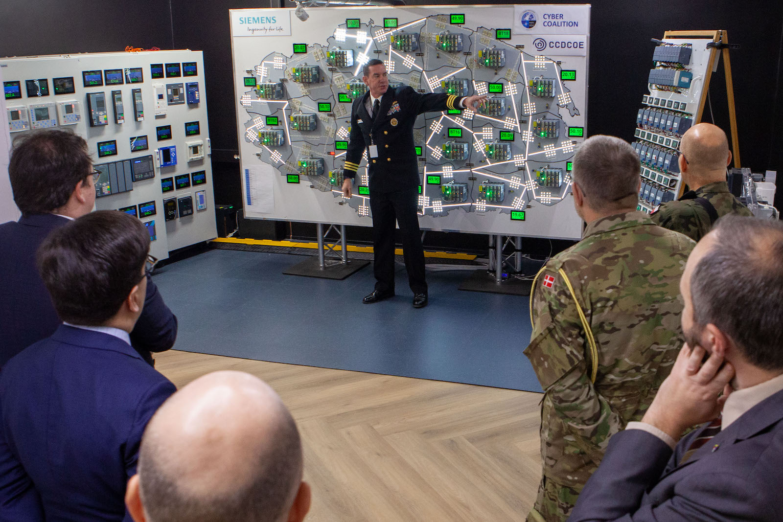 Exercise Director Commander Charles Elliott briefs participants during Cyber Coalition 2022 in Tallinn, Estonia. - NATO Photo by Allied Command Transformation