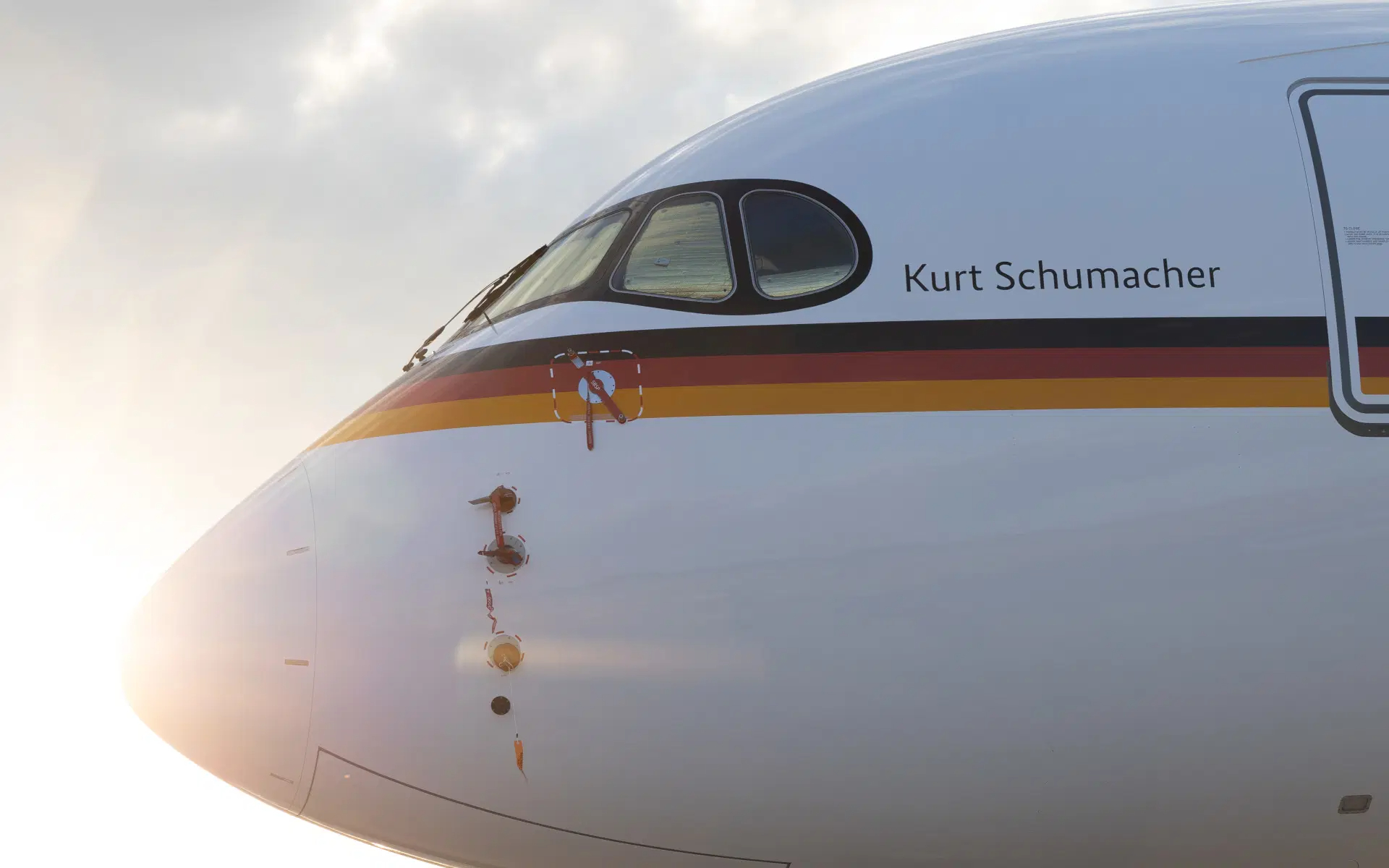 German Air Force's third and final Airbus A350 aircraft "Kurt Schumacher" under the Special Air Mission Wing program. Photo: Lufthansa Technik