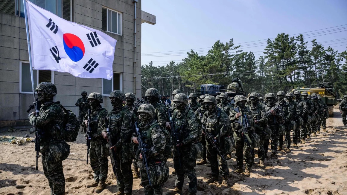 South Korean marines take part in the 