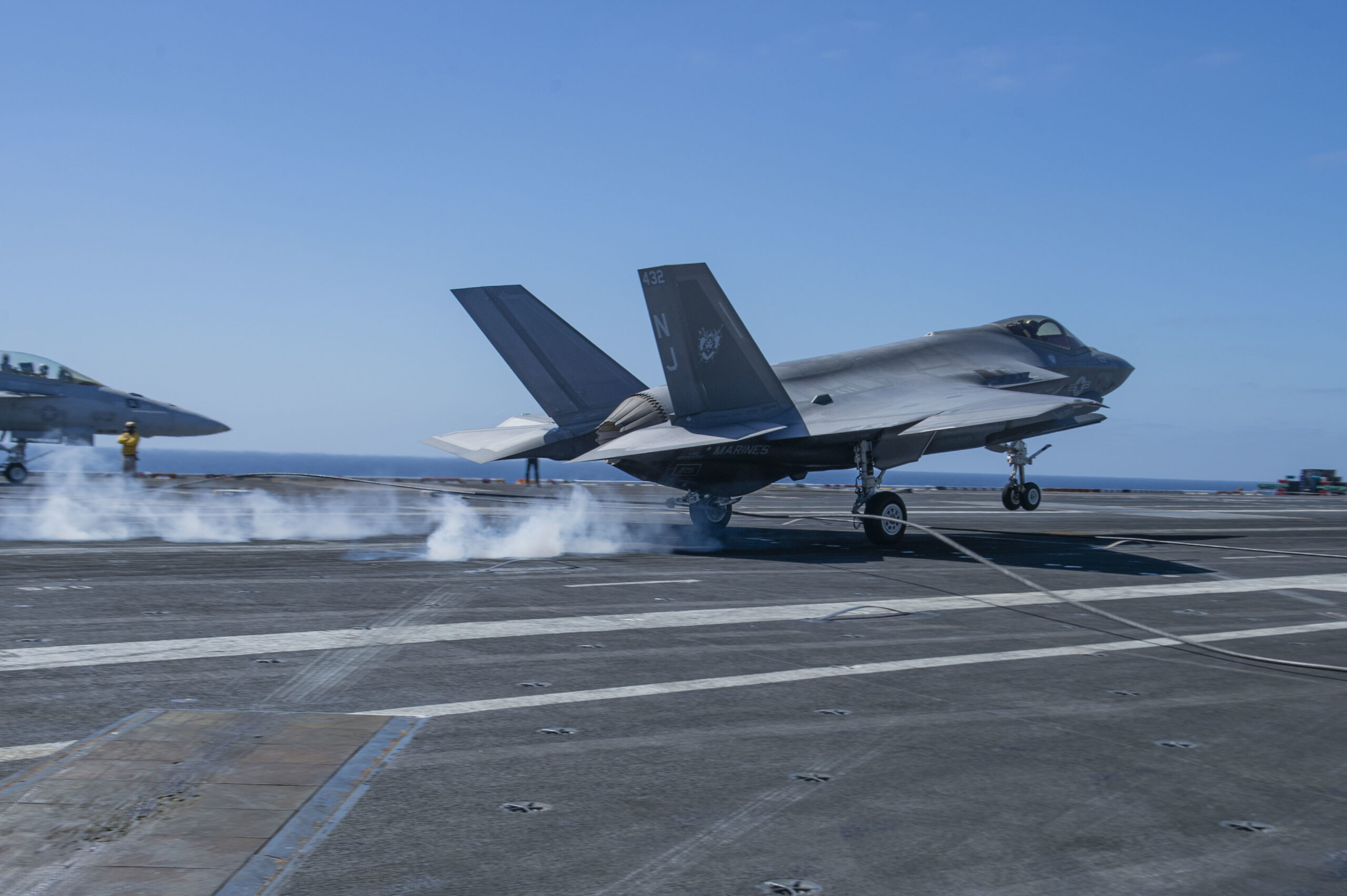 220309-N-DU622-1207 PACIFIC OCEAN (Mar. 9), An F-35C Lightning II, from the 