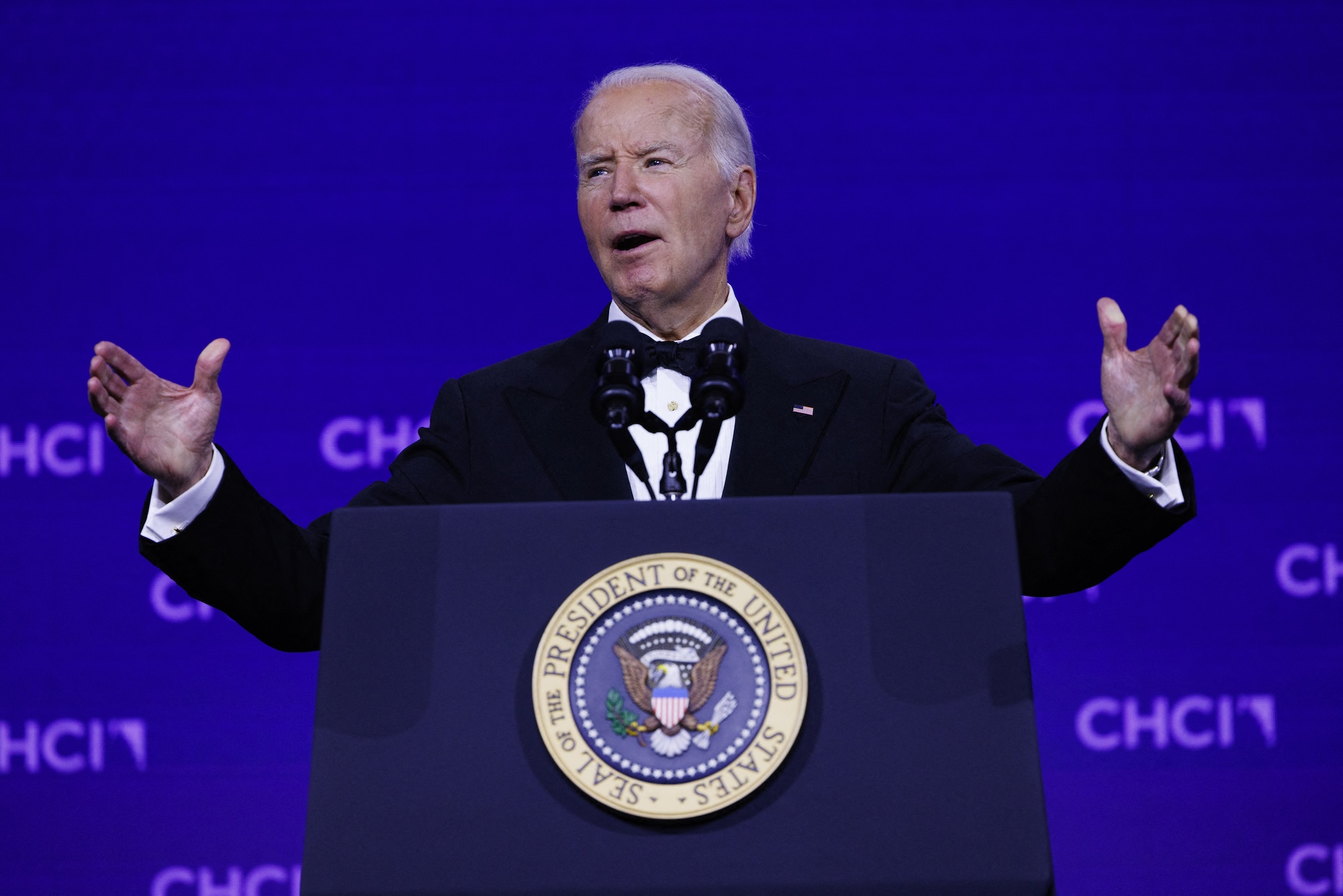President Joe Biden giving remarks