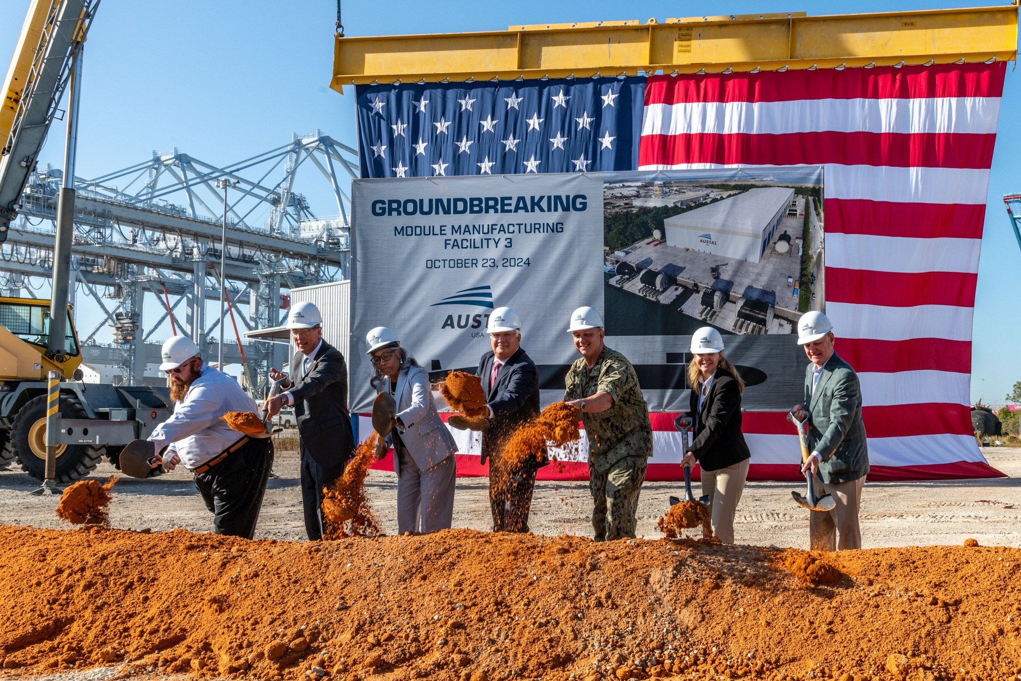 Groundbreaking ceremony of Austal's new submarine module factory in Mobile, Alabama
