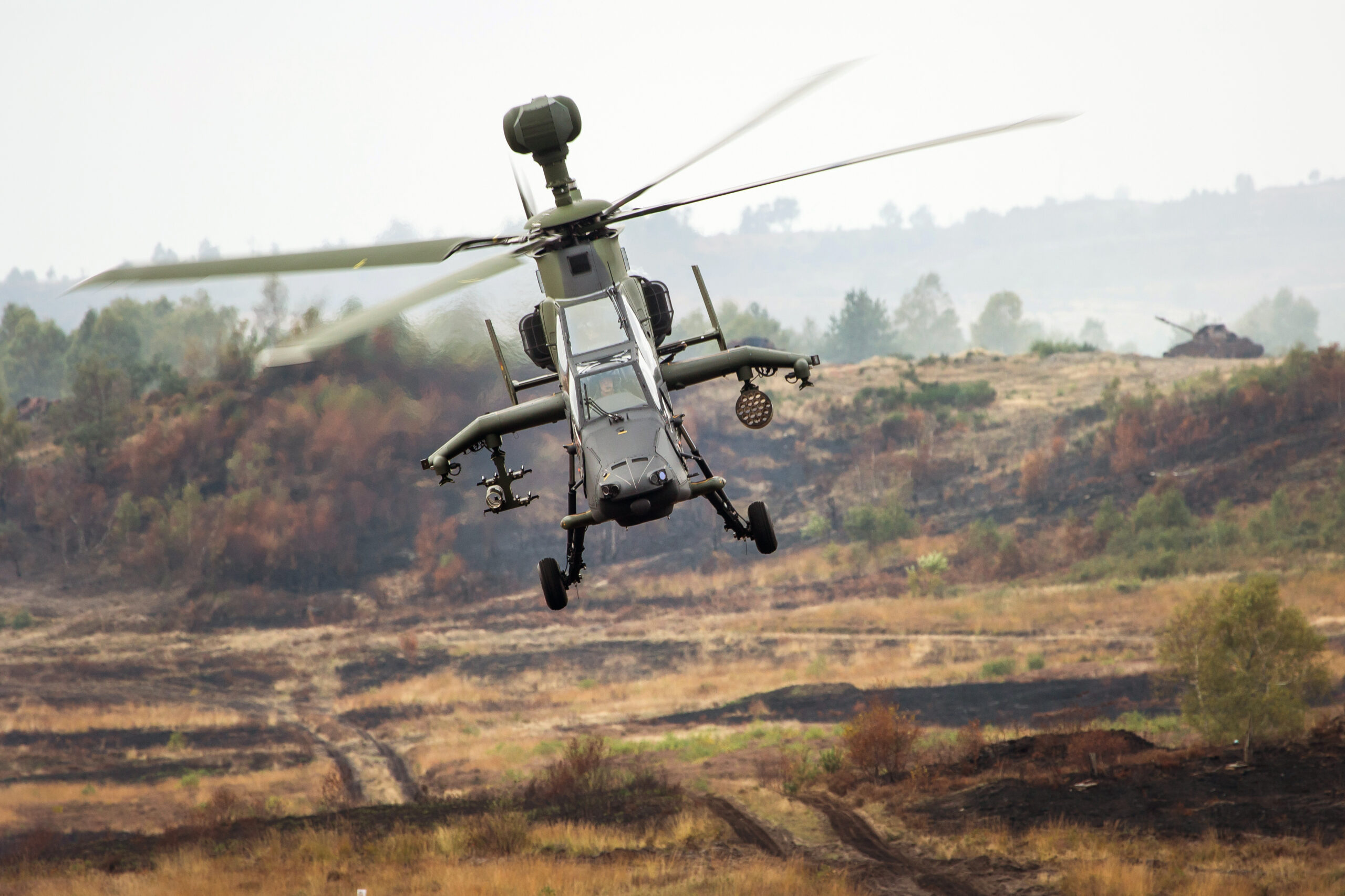 Tiger attack helicopter approaching the 
