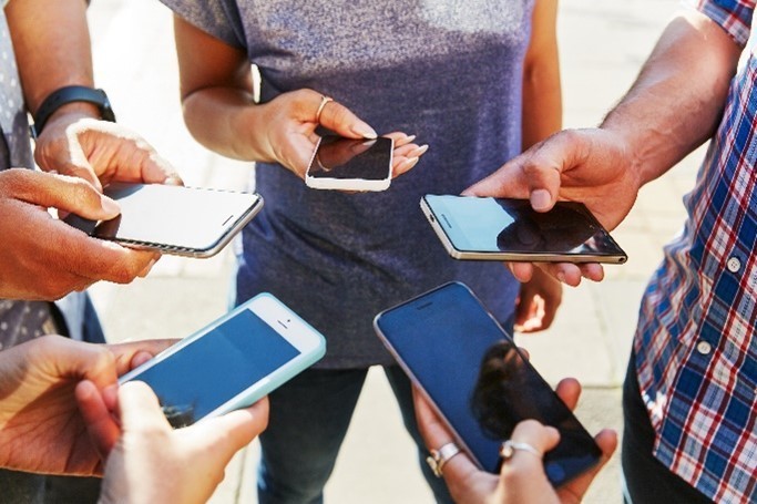 People holding phones