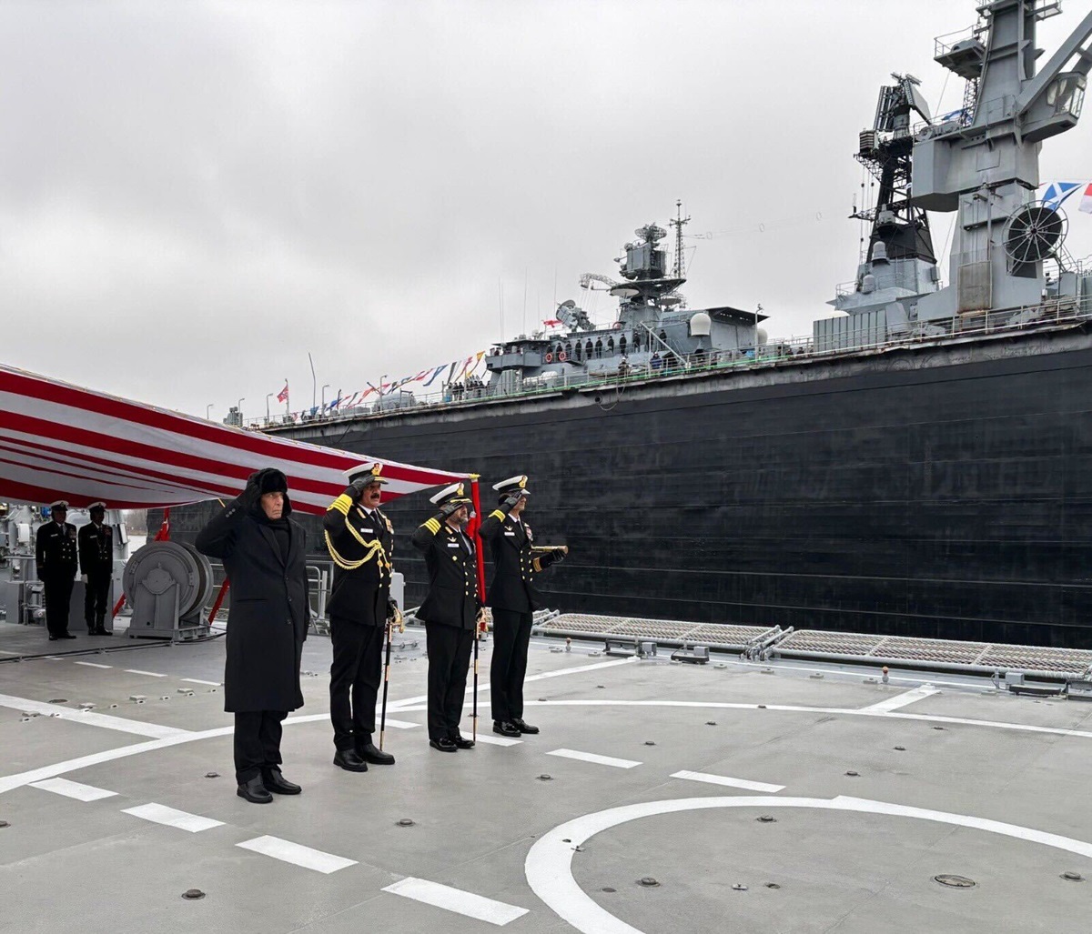 Commissioning of INS Tushil, the Indian Navy's latest multi-role stealth-guided missile frigate