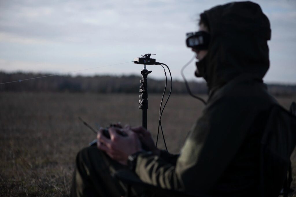 Fiber-optic-controlled drone