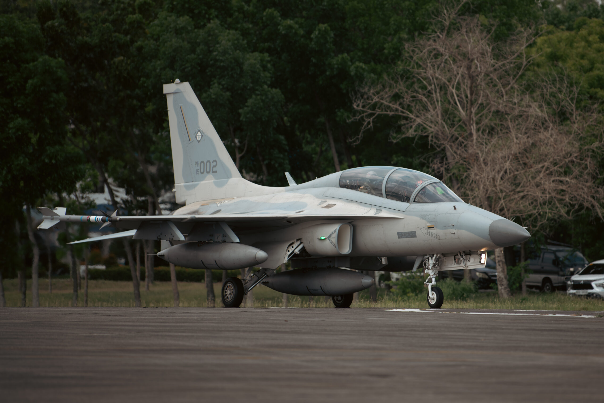 A Philippine Air Force FA-50PH taxis on the flightline before a flight during exercise Cope Thunder at Clark Air Base, Philippines, May 11, 2023. By strengthening alliances and partnerships with key Allies like the Philippines, the U.S. creates a networked security architecture capable of deterring aggression, maintaining stability and ensuring free access to common domains in accordance with international law. (U.S. Air Force photo by Senior Airman Sebastian Romawac)