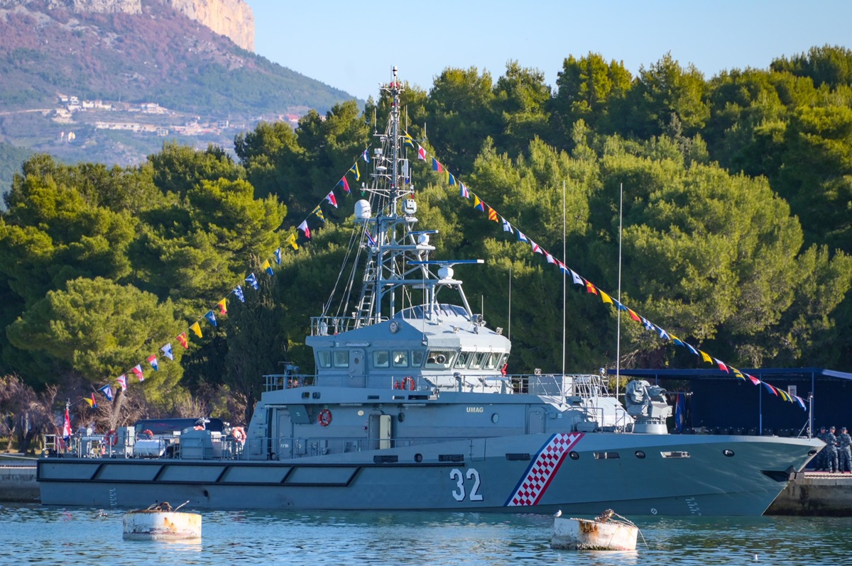Croatian Navy's Umag patrol boat during the naming and handover ceremony in Split