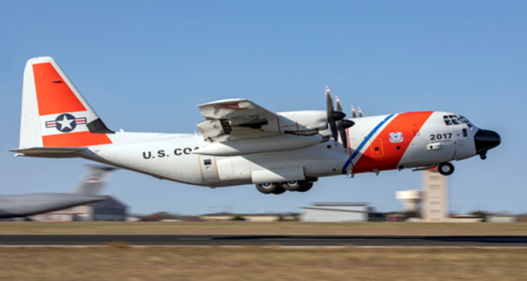 CGNR 2017, the 17th missionized HC-130J to enter the Coast Guard fleet, completes test flights before its delivery Dec. 18, 2024, to the Aviation Logistics Center in Elizabeth City, North Carolina. U.S. Coast Guard photo.