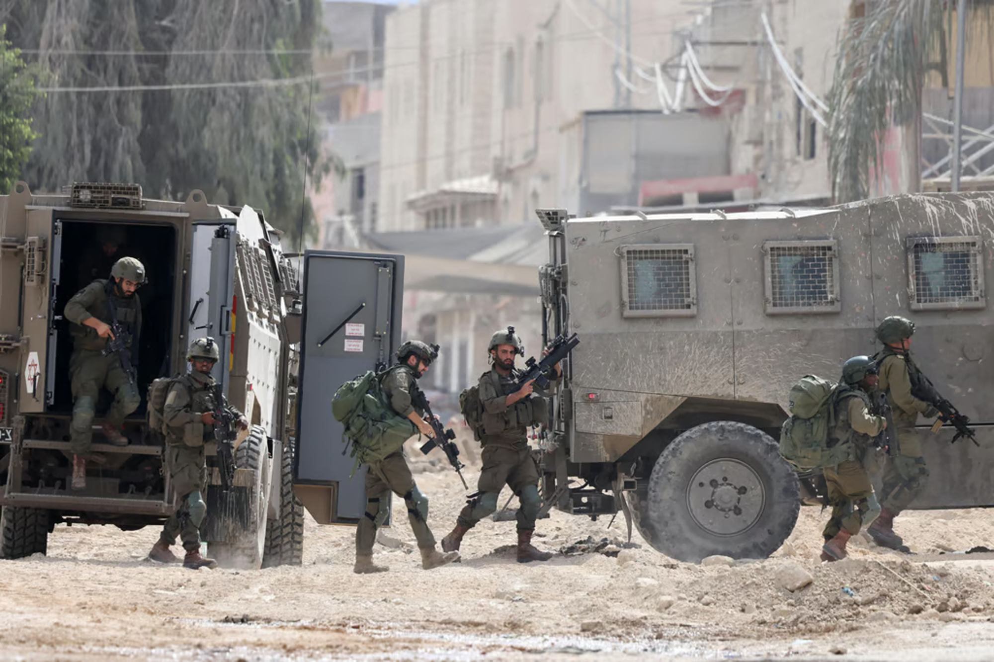 Israeli soldiers operate during a raid in the Nur Shams camp for Palestinian refugees near the city of Tulkarem in the Israeli-occupied West Bank.