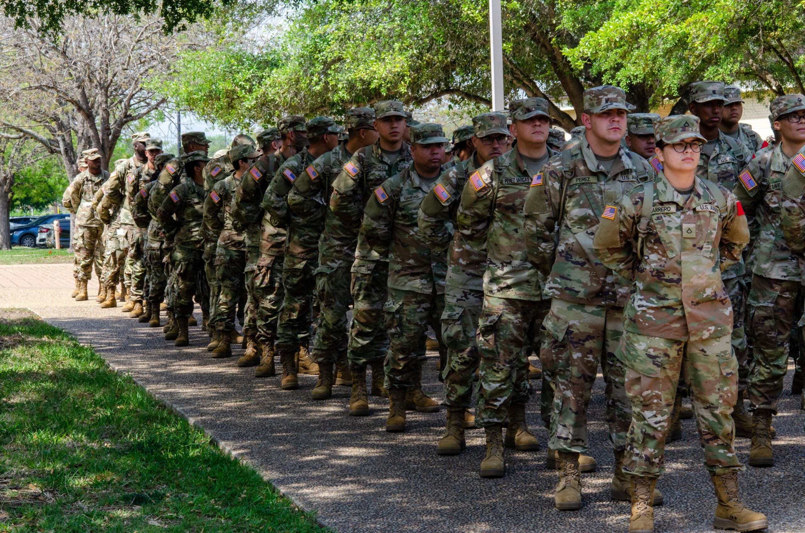 US Army trainees
