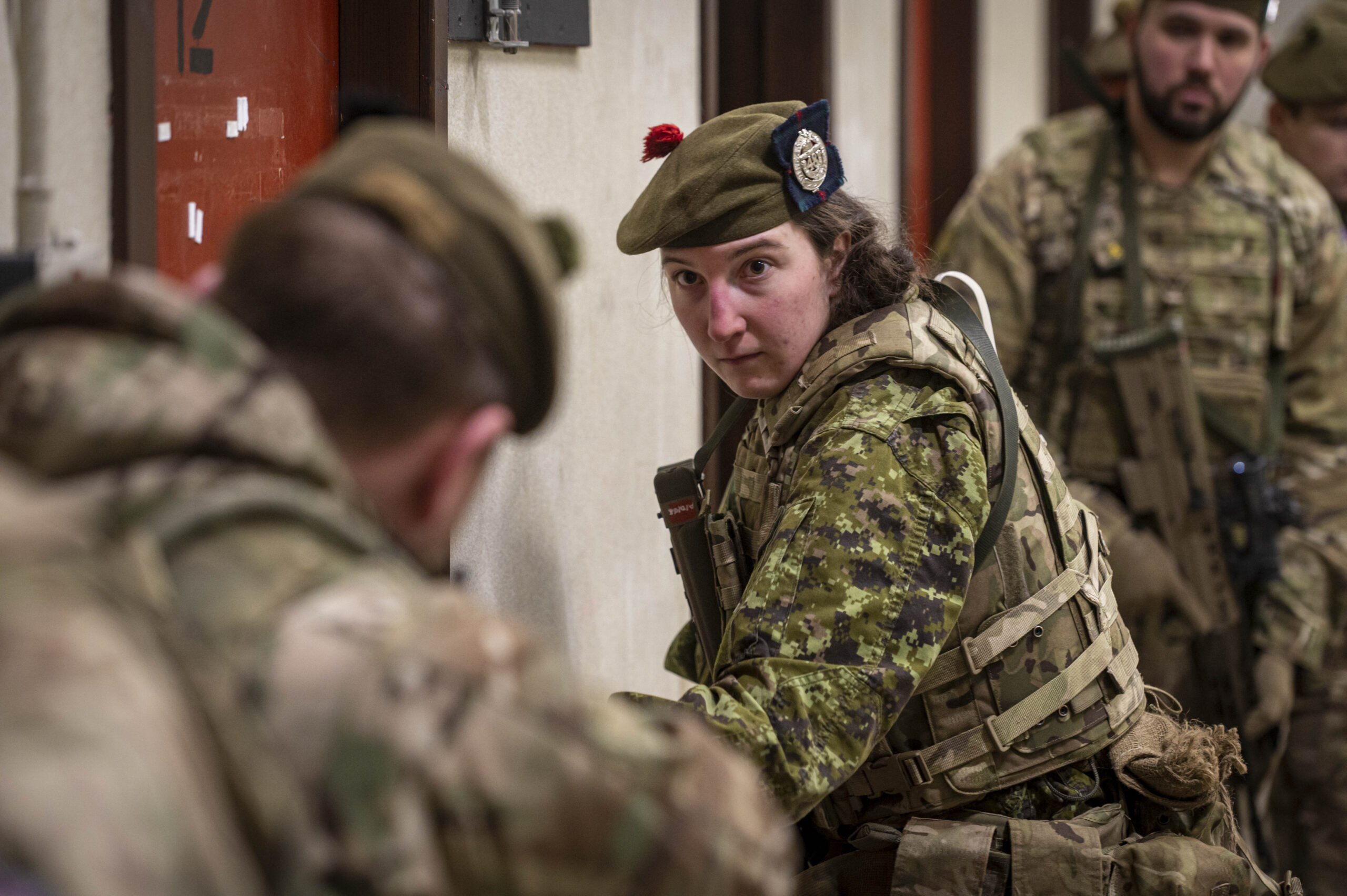 Photo caption:- A Canadian reservist University student is seen here with 7 SCOTS, as part of a Reserve Forces Foreign Exchange Student programme from 48th Highlanders of Canada. Simulation facility in Scotland creates realistic training for Army reservists. The creation and development of a new Army training facility in Dundee saw Reservists from the 7th Battalion, The Royal Regiment of Scotland (7 SCOTS) train in using simulated ammunition. The new facility, located in Oliver Barracks in Dundee, allows urban operations training. It was constructed and designed for the use of simulation to create a realistic environment for soldiers to enhance their infantry skills in advance of deployments in the UK and overseas. 7 SCOTS, although a light role (Reserve) battalion based in Perth are commanded by 19th Light Brigade who form part of 1st (United Kingdom) Division. Training at weekends highlights the immense level of discipline and commitment by reservists within 7 SCOTS; juggling their civilian routine and employment to participate  gaining and enhancing transferable employable skills. Reservists bring specialist civilian capabilities that are essential both on and off the battlefield, while gaining transferable qualifications by training with the Army. The roles and tasks demanded of the Army Reserve continue to evolve, with more opportunities to enjoy the challenges that come with being a Reservist both in the UK and worldwide.