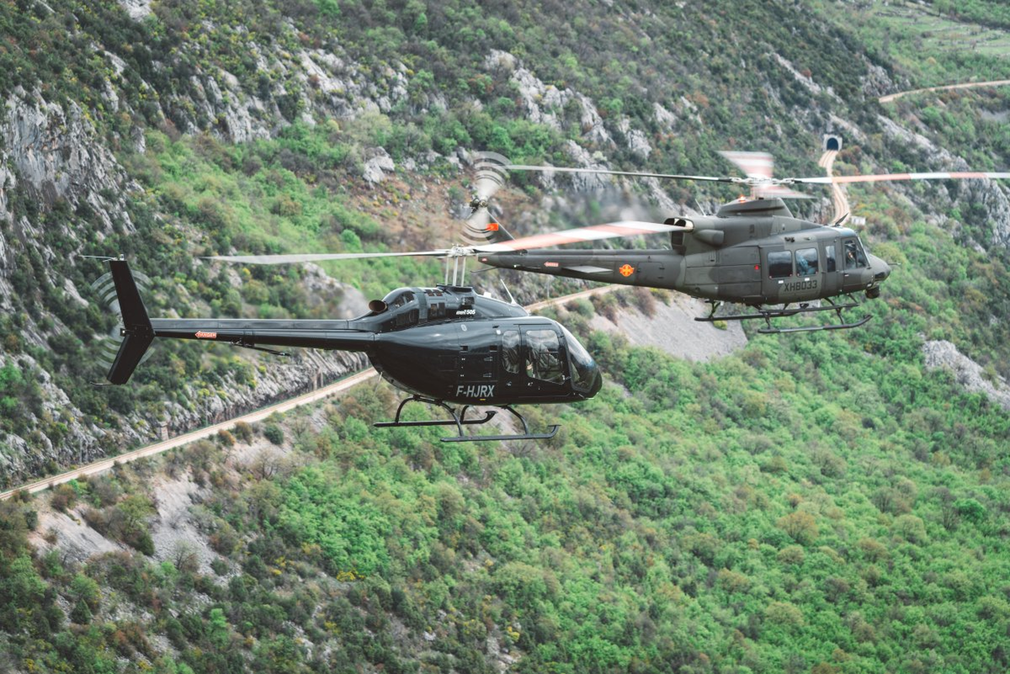 Montenegro Armed Forces Bell 505 and 412 helicopters