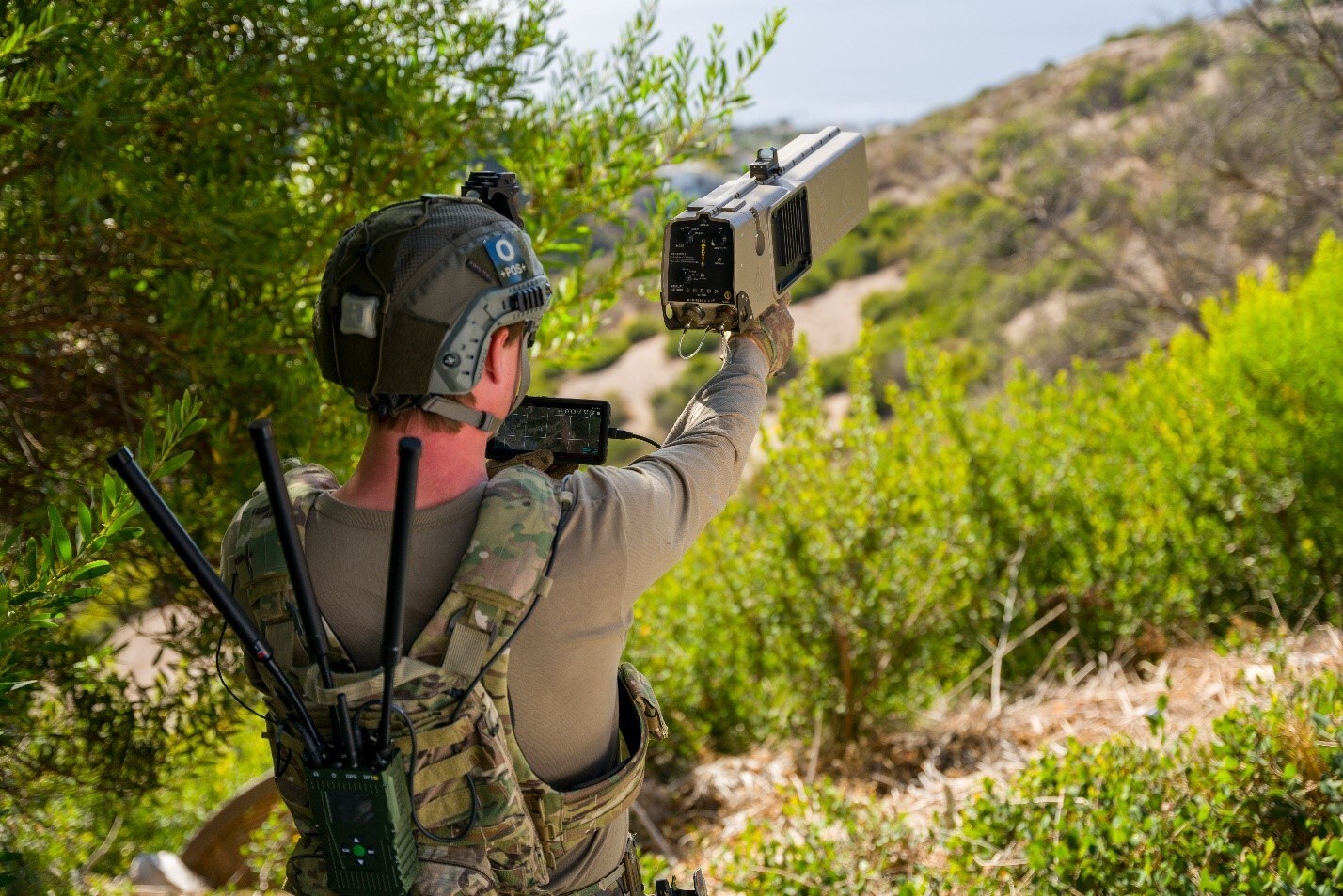 Dronebuster Detect, Track, Identify, Mitigate (DTIM) Kit in use