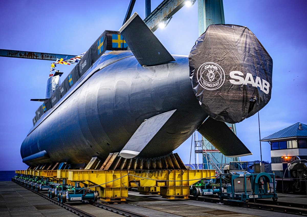 Saab launches HMS Halland submarine after mid-life upgrades