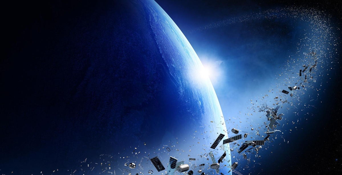 Satellites and debris surrounding the earth in space