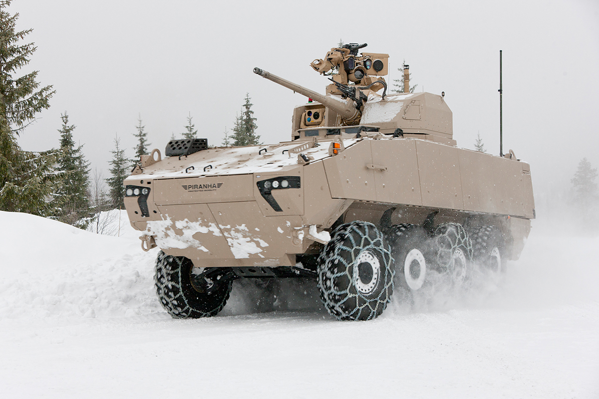 The Piranha 5 armored fighting vehicle