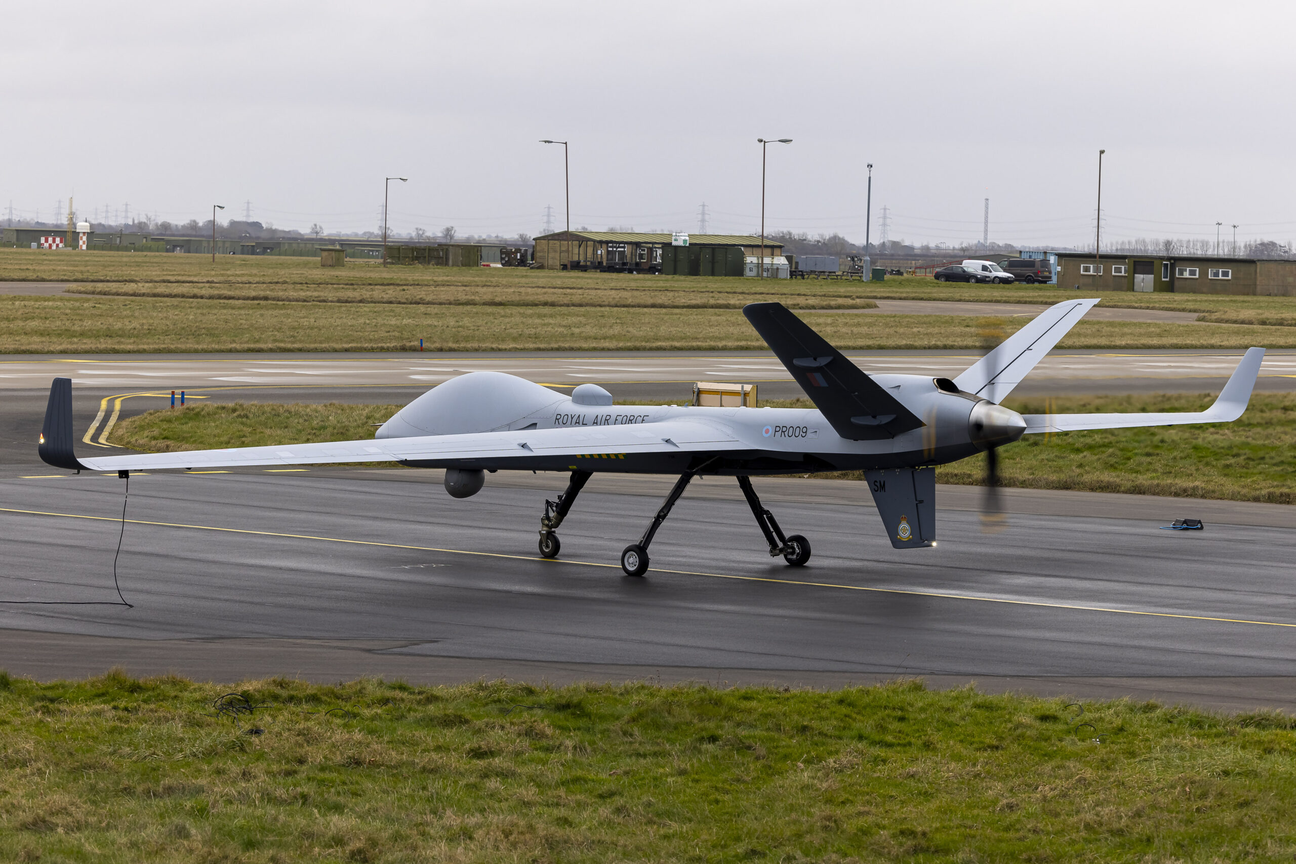 Protector on flight test before being fully operation to fly at RAF Waddington.