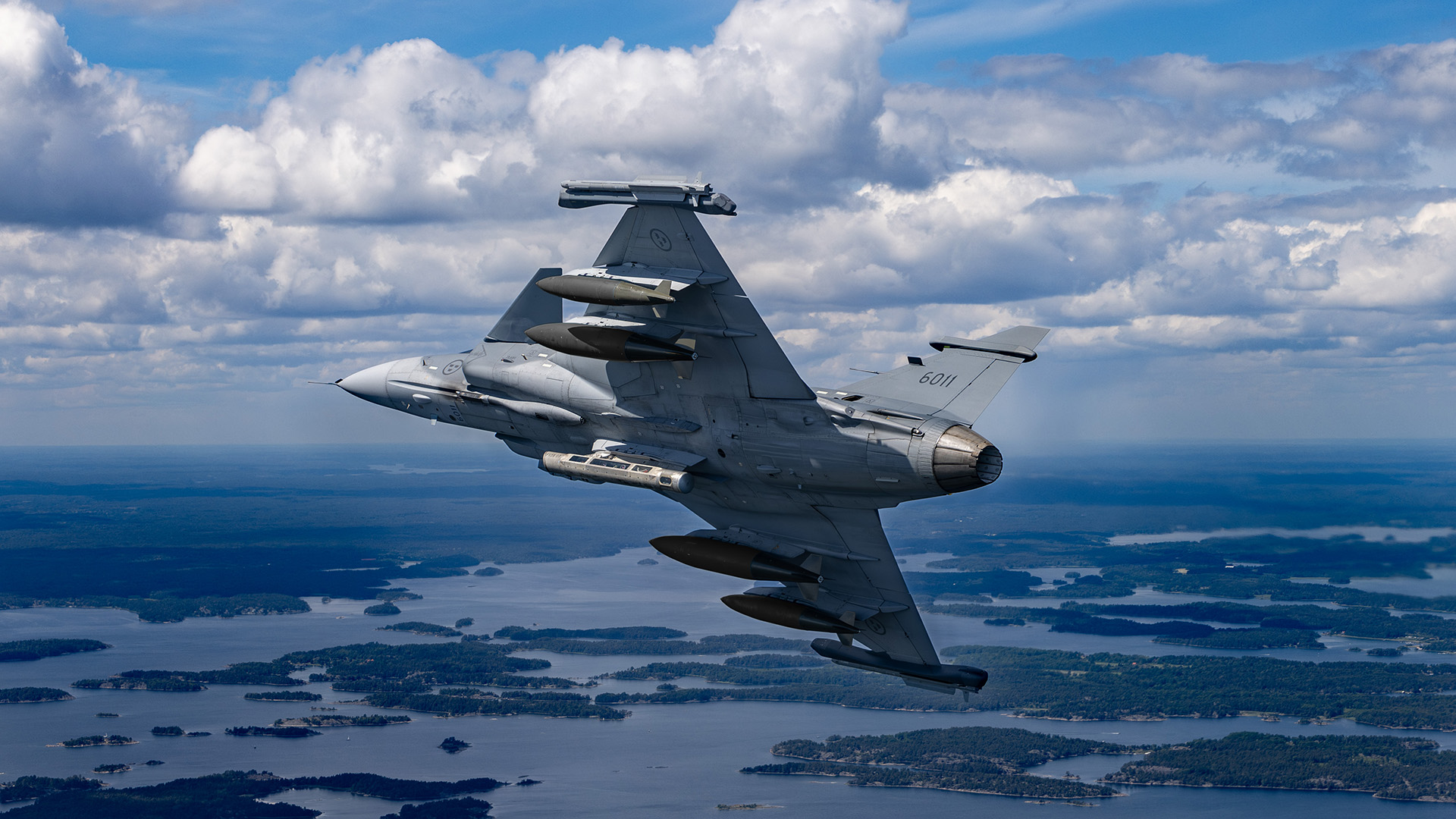Mk82 bombs on Jas 39 Gripen E.