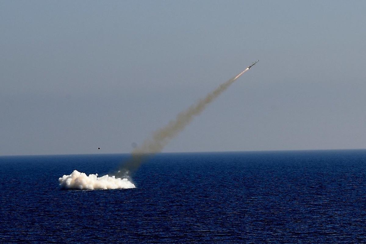 Atmaca cruised missile launched from the Turkish navy's submarine