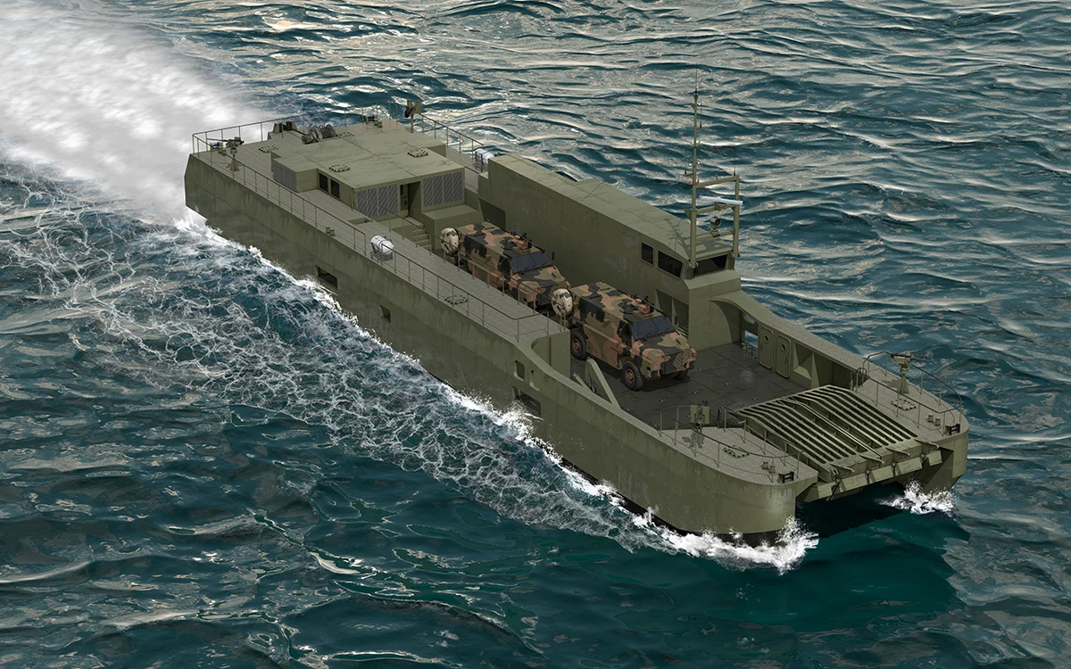 Rendering of Caimen Medium Landing Craft. Photo: BMT