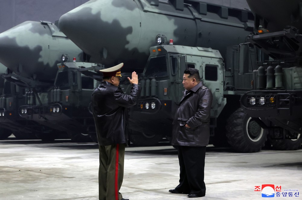 North Korean Supreme Leader Kim Jong-Un evaluating military weapons. Photo: Korean Central News Agency (KCNA)