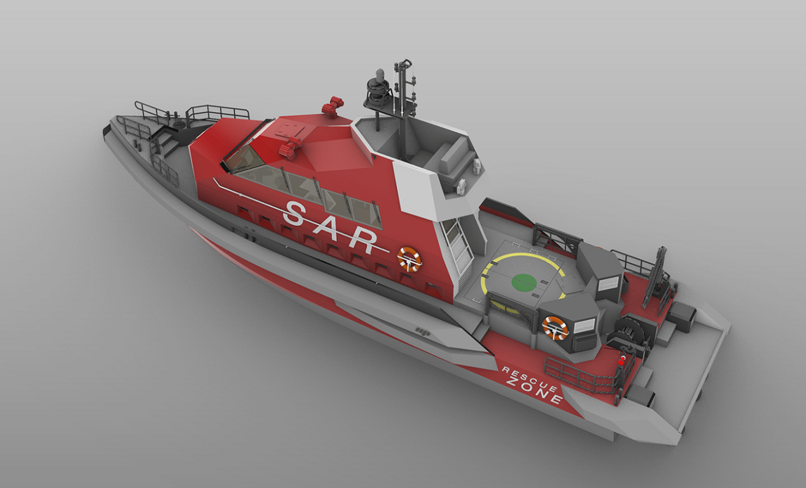 Rendering of Danish Coastal Rescue Service's Sjøbjørn 71 vessel. Photo: Maritime Partner
