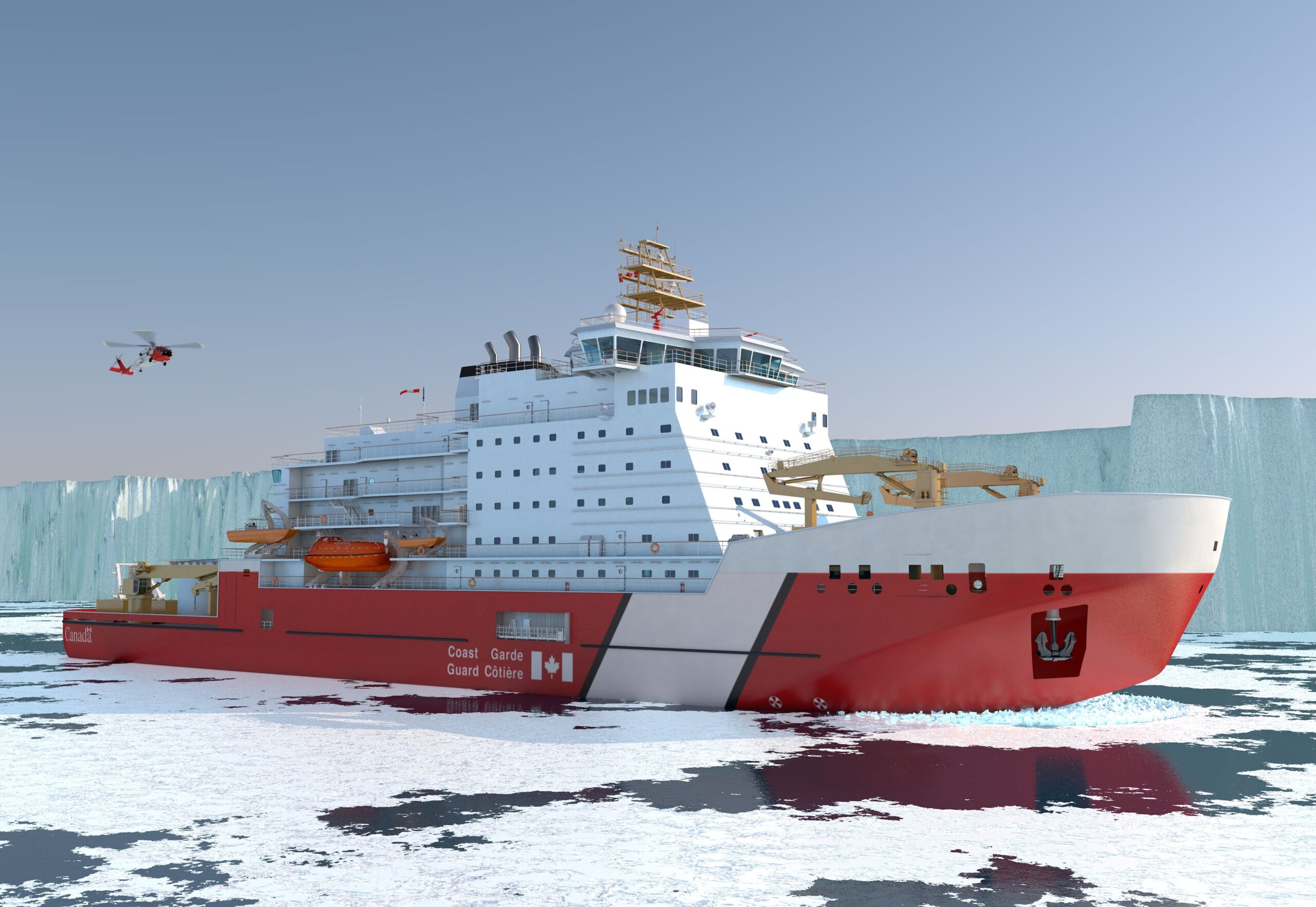 Rendering of Chantier Davie's Canadian Coast Guard polar icebreaker design. Photo: Chantier Davie Canada Inc.