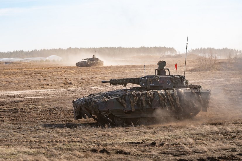 NATO Multinational Battle Group in Lithuania during live-fire training.